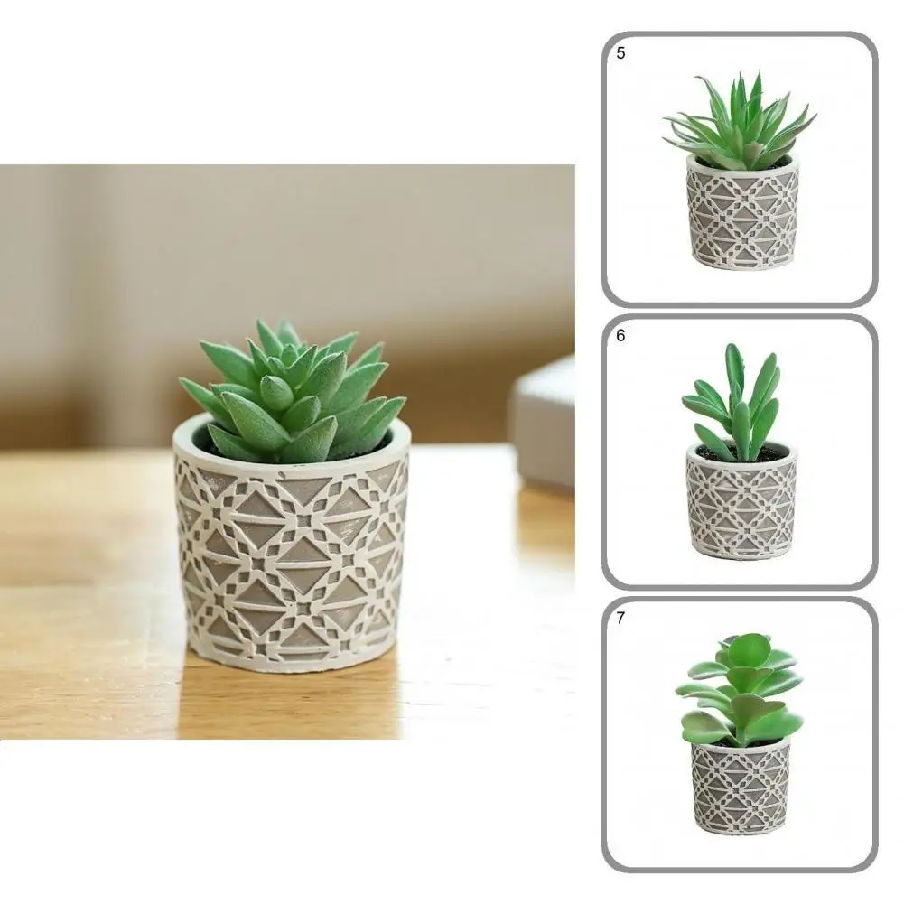 Potted Plant Assorted Decorative Small Fake Succulent Useful Decor |