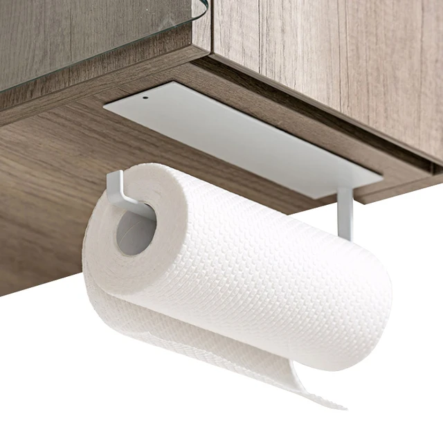 Paper Towel Holder Kitchen Towel Holder Wall Mount Towel Roll Holder No Drilling Bathroom Paper Dispenser 1