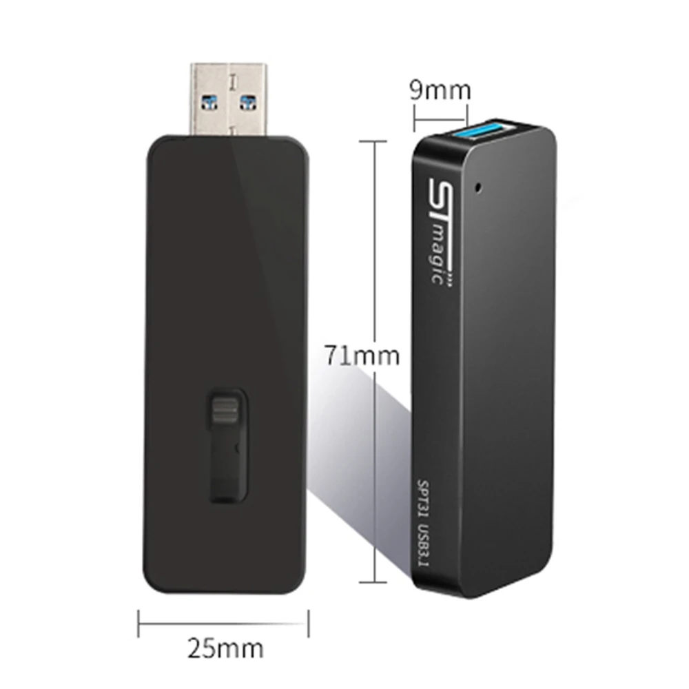 STmagic SPT31 256 ГБ 512 ГБ 1 ТБ Мини Портативный M.2 SSD USB3.1 внешний твердотельный накопитель для ПК ноутбука скорость чтения 500 МБ/с./с SSD