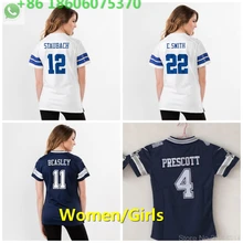 А+++ качественные женские 11 cole besley 22 Emmitt Smith 12 roger staubach Jersey Dallas