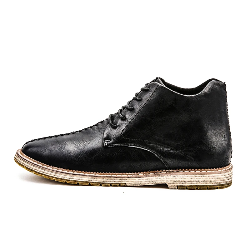 KATESEN Men Boots Genuine leather Martin Winter Warm Shoes for unisex British Vintage high quality Desert Boots big size 38-47
