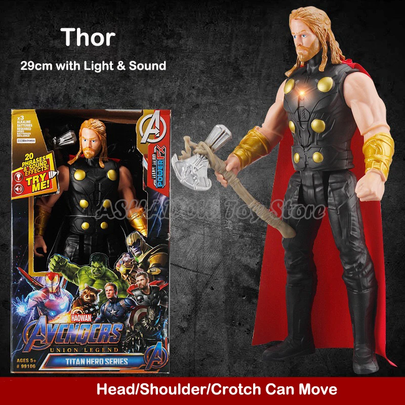 30 см Мстители Marvel фигурка Капитан Америка Железный человек паук танос Тор Халк Супермен ПВХ модель куклы Коллекция игрушек - Цвет: Thor-29cm