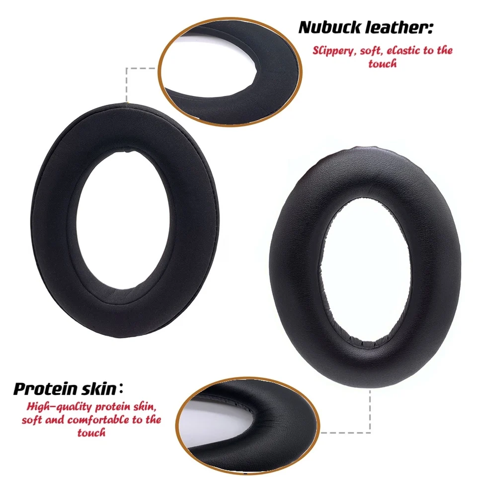 Almohadillas De Repuesto Para Auriculares Sennheiser HD599, HD598, HD558 - Terciopelo, Espuma Viscoelástica, Incluye Guía De Instalación