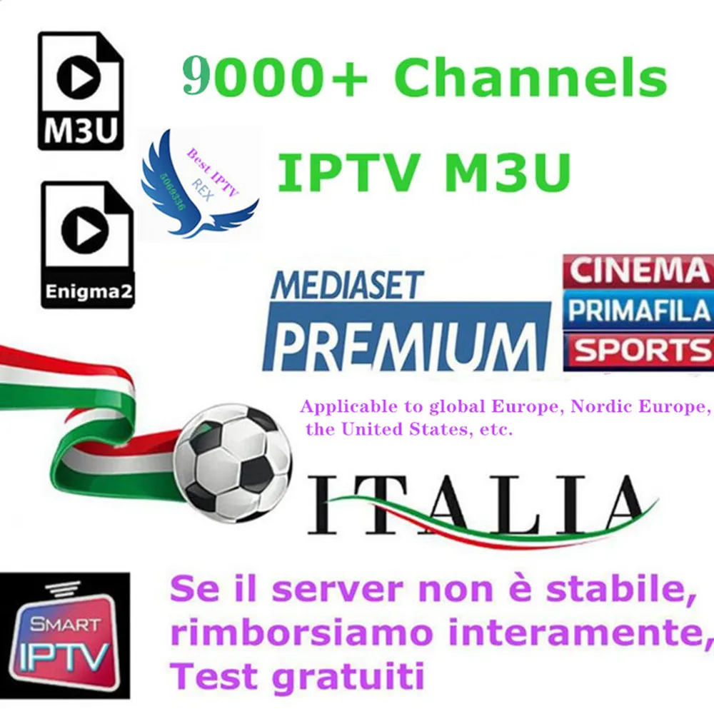 

Italy IPTV Subscription 9300+Live Super Italia Germany Italian Albania Turkey adult for M3U Android Enigma2 Smart TV Box