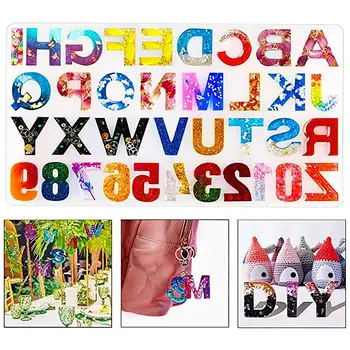 

1 Set UV Resin 26 Letters Silicone Mold 3D Alphabet & Number Epoxy Resin Mold For DIY Jewelry Making Finding Craft Tools Kits