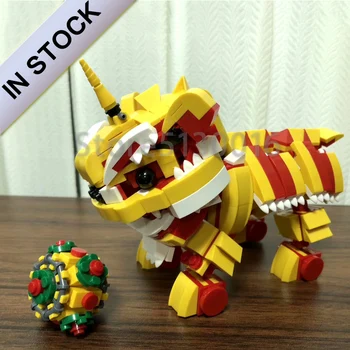 

In Stock 19001 522Pcs New Year Ideas Series Lion Dance Performance Christmas Gifts Spell Inserting Assembling Building Blocks