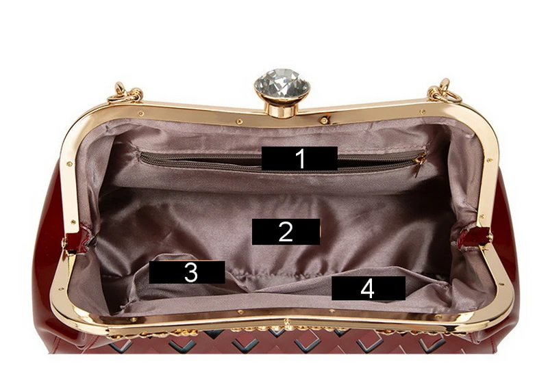Mododiino Patent Leather Handbag Women Shoulder Bag Crossbody Bag Diamond Shell Bag Ladies Evening Bag Luxury Handbag DNV1154