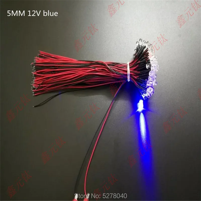 5MM 12V LED light red yellow blue green white warm whtie pink orange purple ice blue 20CM spotlight  highlight10pcs 100pcs/lot