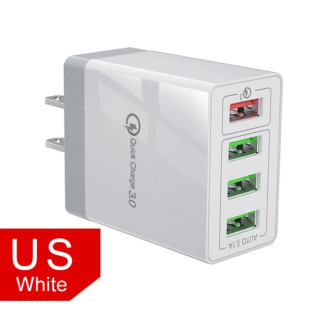 US White Charger Ола USB зарядное устройство Quick Charge 3,0 быстрое зарядное устройство QC3.0 QC мульти штепсельный адаптер настенное зарядное устройство для мобильного телефона для iPhone samsung Xiaomi Mi - Тип штекера: US White Charger