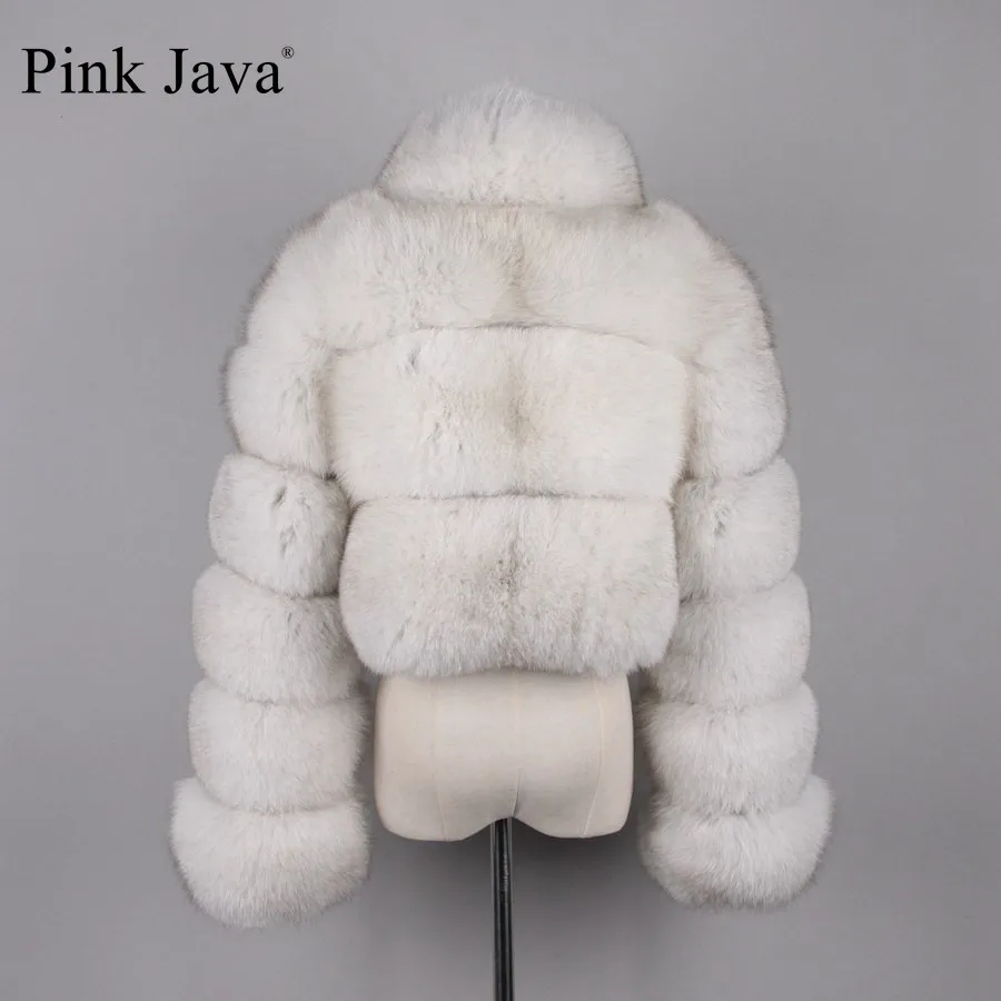 pink java QC19096 new arrival women real fox fur jacket winter fur coat natural fox long sleeve coat short jacket