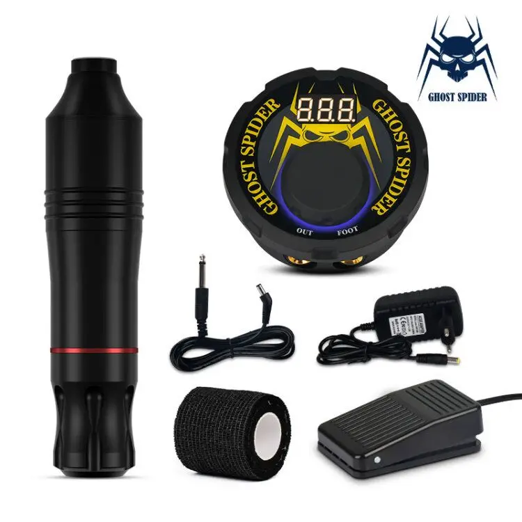 

GHOST SPIDER Rotary Tattoo Pen Kit Tattoo Power Supply Rotary Pen Set With Pedal For Permanent Makeup Machine Assortment