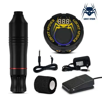 

GHOST SPIDER Rotary Tattoo Pen Kit Tattoo Power Supply Rotary Pen Set With Pedal For Permanent Makeup Machine Assortment