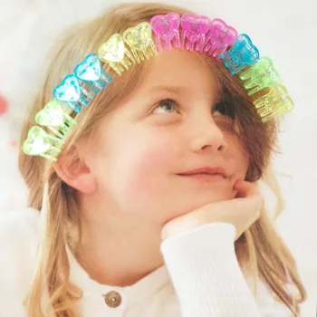 

24Pcs Lovely Mini Hair Clips Kids Heart Hair Claw Mix Color Plastic Hair Accessories for Girls Baby Solid Clip Fashion Headdress