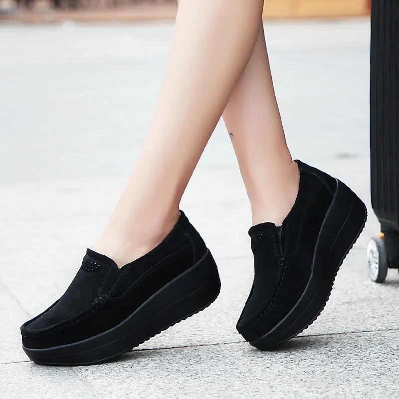 2020 Lente Vrouwen Platte Platform Schoenen Dames Zwart Suède Platte  Schoenen Vrouwen Slip Op Casual Schoenen Mocassins Klimplanten|Platte  damesschoenen| - AliExpress