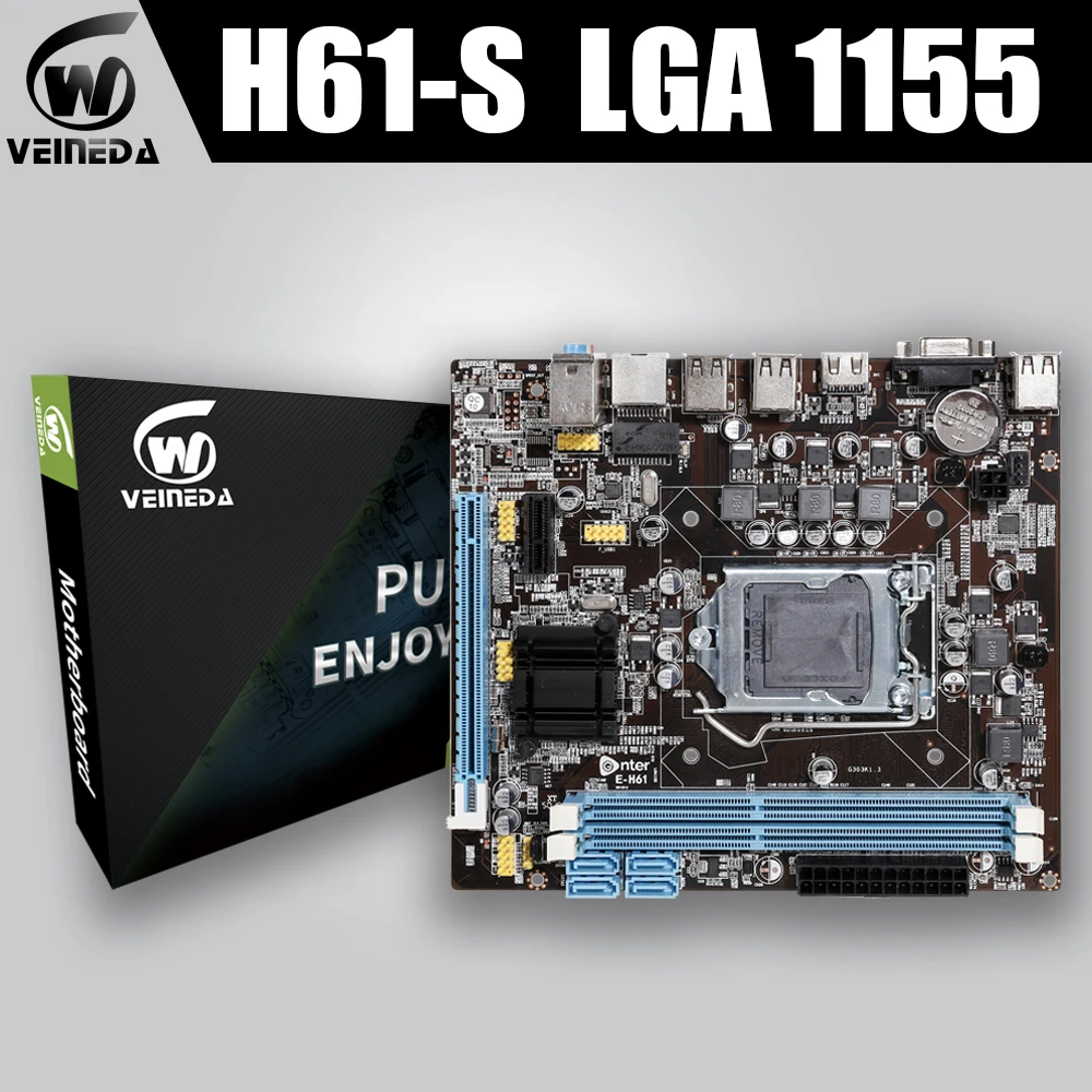 VEINEDA LGA 1155 настольная материнская плата H61-S Чипсет Intel ddr3 двойной Usb 2,0 LGA 775 H61 материнская плата Intel Core i3 i5 i7