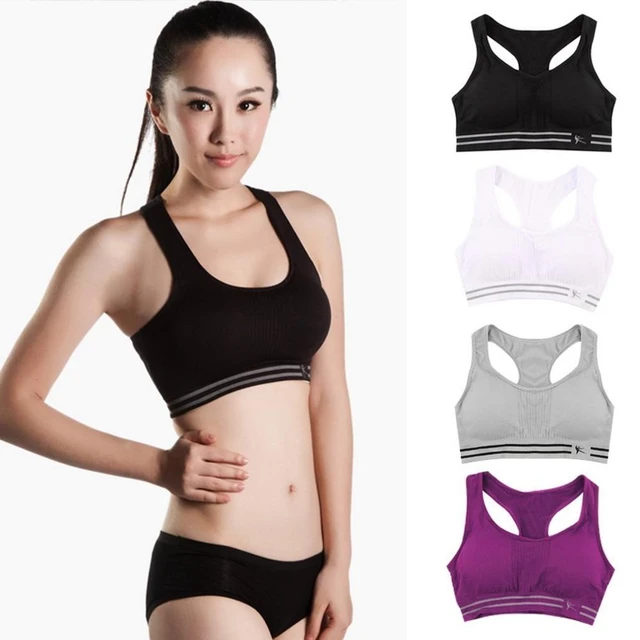 Absorb Sweat Quick Drying Women Sport Bra Top Black Padded Yoga