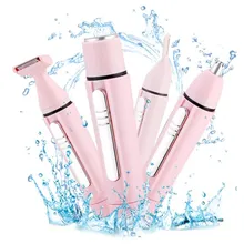 4 в 1 Женский электрический эпилятор с триммером, бритва для бровей для носа и лица, удаление волос на теле, Женская бритва, Женский станок для бритья 15#912