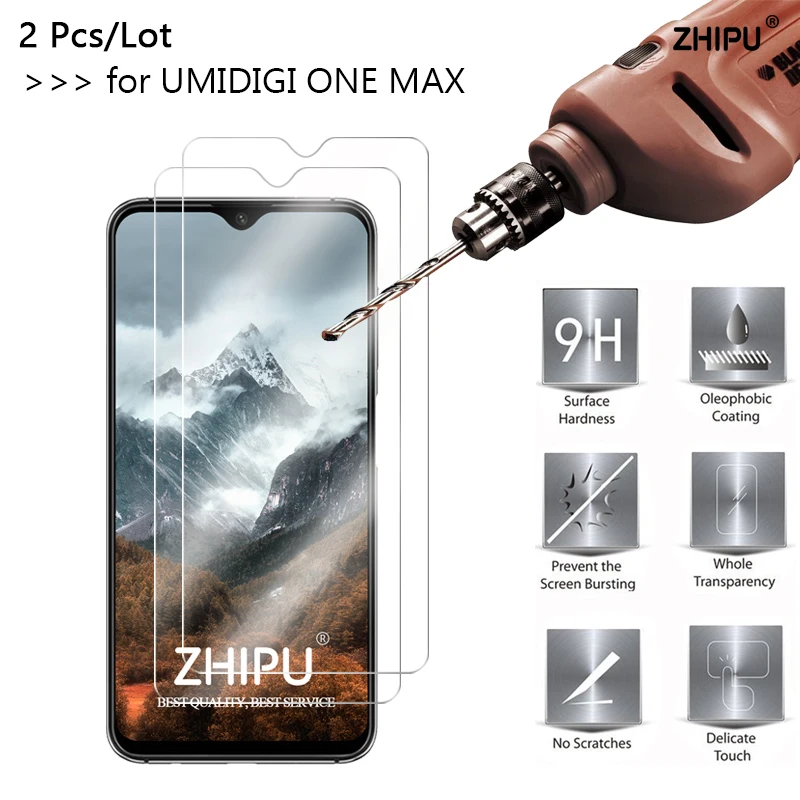 2 шт./лот закаленное стекло для UMIDIGI One Max Защитное экрана 2.5D 9H защитная пленка |