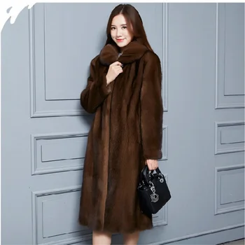 

Faux Fur Coat Marten Overcoats Long Style for Women Whole Mink Mink Fur Hooded Long Fur Coat Fur Jacket Long Coat