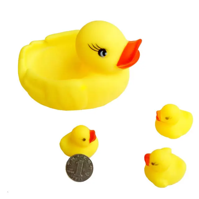 Hot Sale Duck Baby Shower Water toys for baby kids children Birthday Gift toy  Cute Baby Kids Rubber free shipping 6
