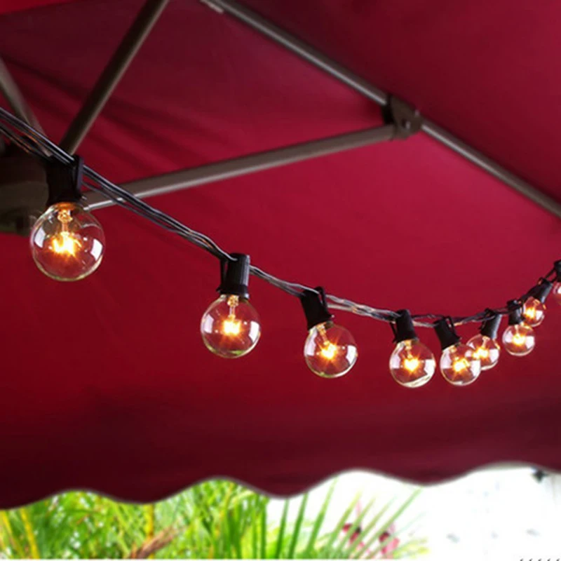 25Ft G40 Bulb Globe String Lights with Clear Bulb Backyard Patio Lights Vintage Bulbs Decorative Outdoor Garland Wedding