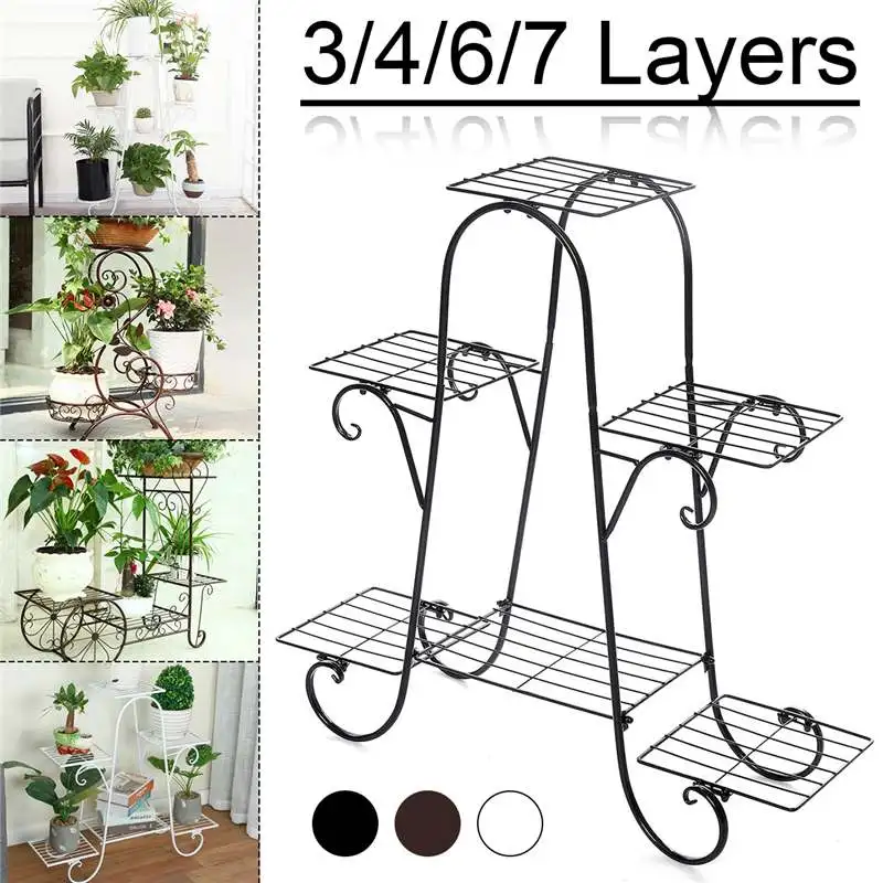 

3/4/6/7 Layers Flower Stand Indoor Multi-story Flower Stand Rack Floor-standing Living Room Balcony Flower Pot Shelves 4Types