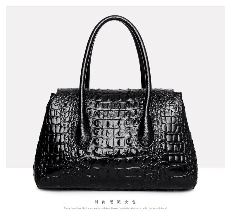 Retro Red Green Leather Womens Alligator Bags Luxury Designer Handbag Brown Black Ladies Large Crocodile Crossbody Bag for Women (6)