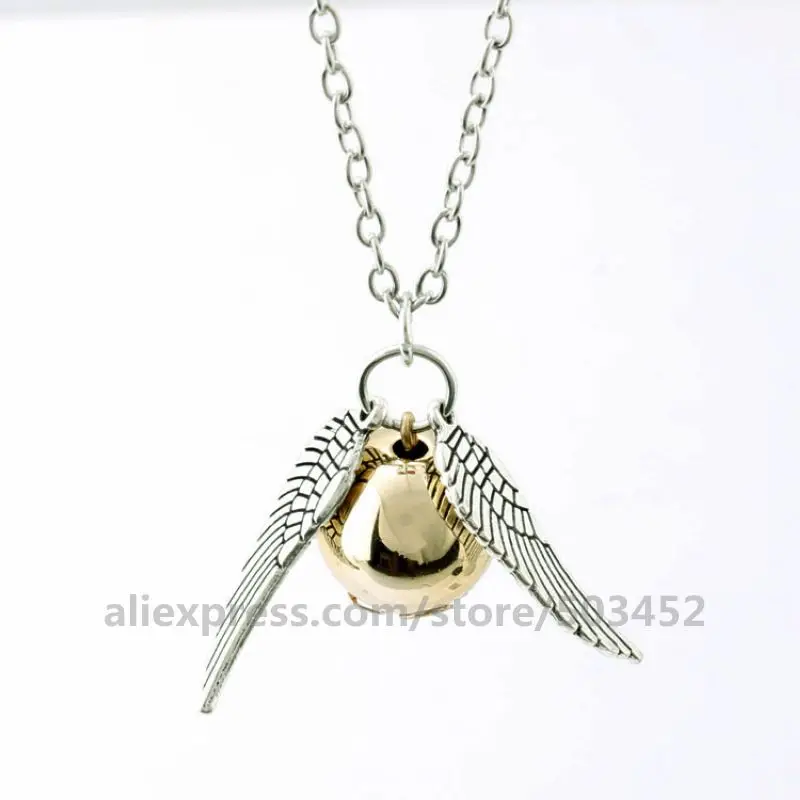 

300pcs/lot Big Two Wing With Bead Pendant Long Necklace Same Movie Star Series Souvenir Chain Necklace Retro Style Men Necklace