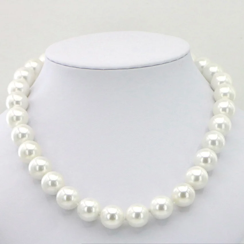 14mm natural black pearl white shell pearl necklace fashion mother birthday gift party jewelry clothing accessories (6)