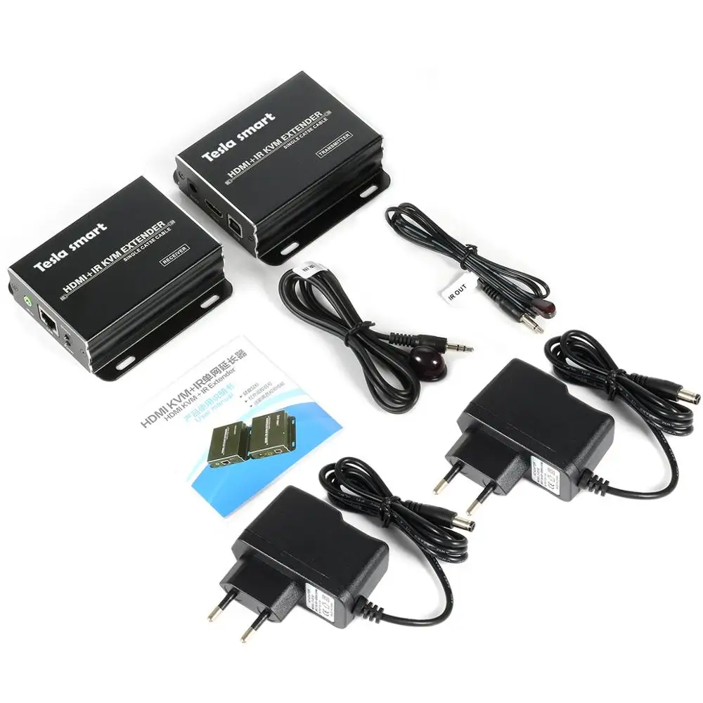 KVM удлинитель высокого качества 60 м USB HDMI IR KVM удлинитель CAT5e/6(1 расширитель передатчик+ 1 расширитель приемник