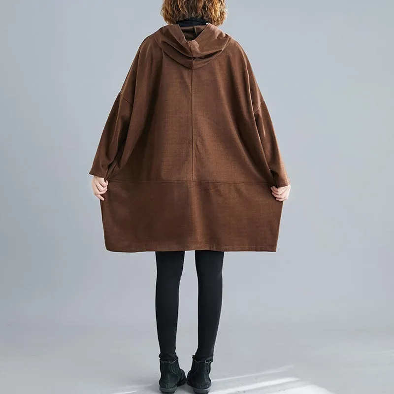 discount  2019 New Autumn Oversize Outerwear Zipper Hooded Women Jackets Coats Plus Size Long Sleeve Cashmere