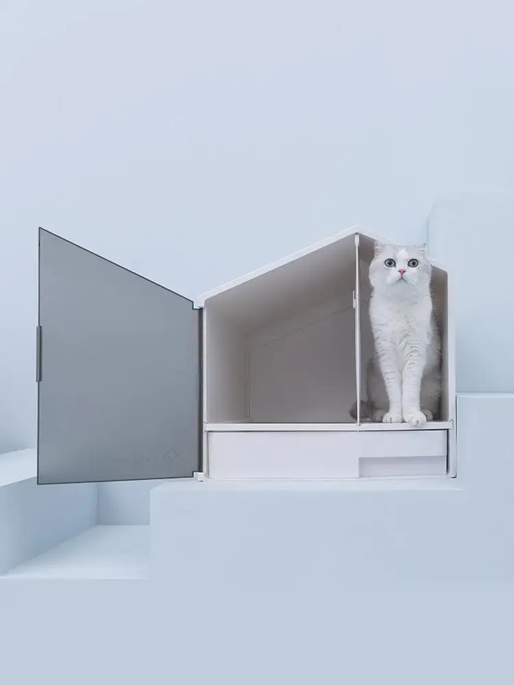 Маленький домик кошачий лоток для песка поставки полузакрытый кошачий Туалет Дезодорант кошачий ящик для мусора