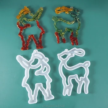 

Christmas Santa Elk Pendant Casting Silicone Mould Crystal Mold DIY Crafts Aromatherapy Wax Aroma Gypsum N02 20 Dropshipping