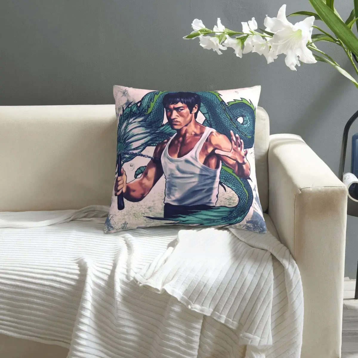 

Bruce Lee pillowcase printed cushion cover sofa waist pillow pillow cover