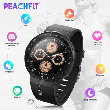 

PEACHFIT V15 Full Round Screen Smart Watch Blood Pressure Heart Rate Monitor Fitness Bracelet Sport Watch Men Women Smartwatch