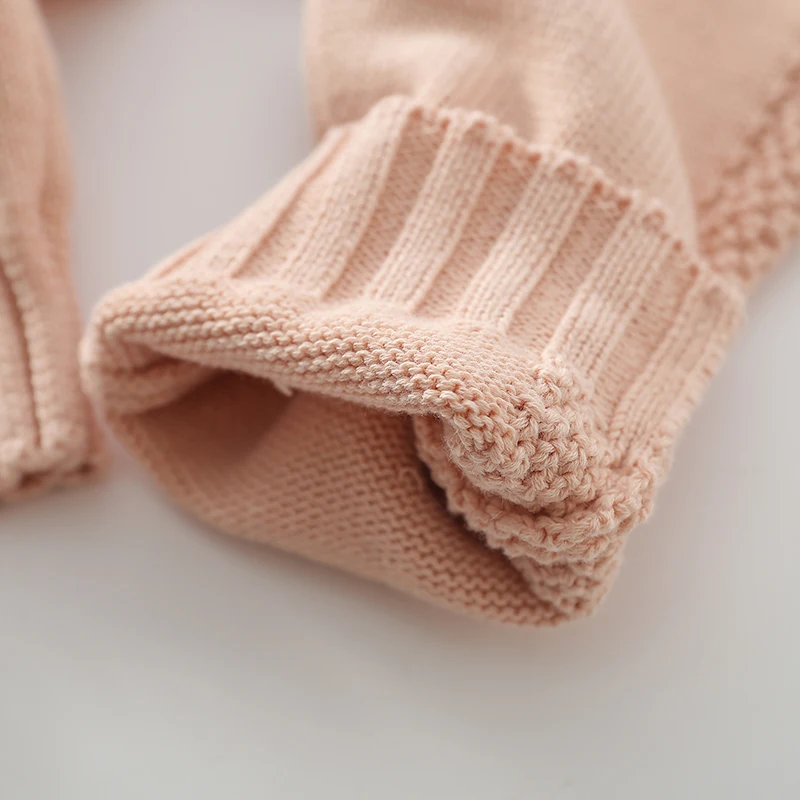 Infant Baby Mädchen Stricken Einfarbig Overall Einem stück Outfit Frühling Herbst Baby Mädchen Kleidung Baby Mädchen Stricken Bodys