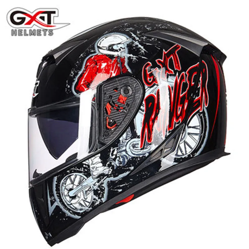 Мото шлем Capacete, Мото шлем GXT 158 Полнолицевой шлем гоночный мотоциклетный шлем с двойными линзами шлем для мотокросса/20 цветов - Цвет: Design 3