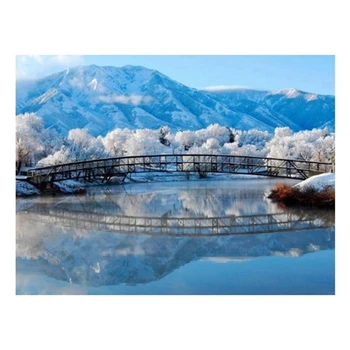 

Diamond Painting Full Round Scenery Winter Diamond Embroidery Tree Picture of Rhinestones Crystal Home Decor