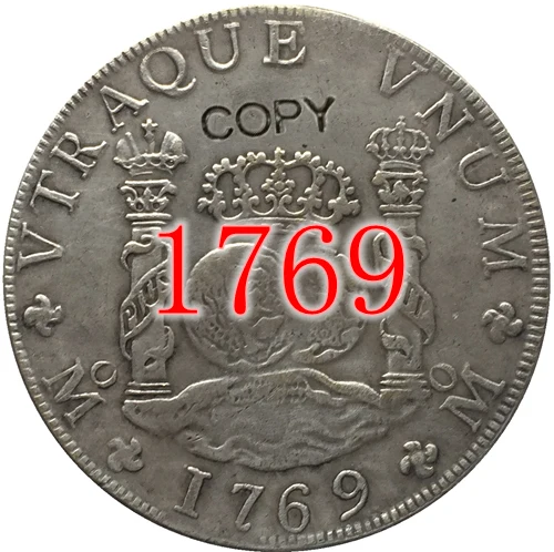 1765-1771 7 монеты Мексика MF 8 реалов копия монет - Цвет: 1769