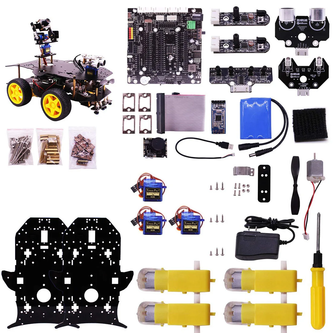 US $122.39 New Hd Camera Programmable Smart Robot Car Kit With 4wd Electronics Robotics Kit For TeensWithoutRaspberry Pi
