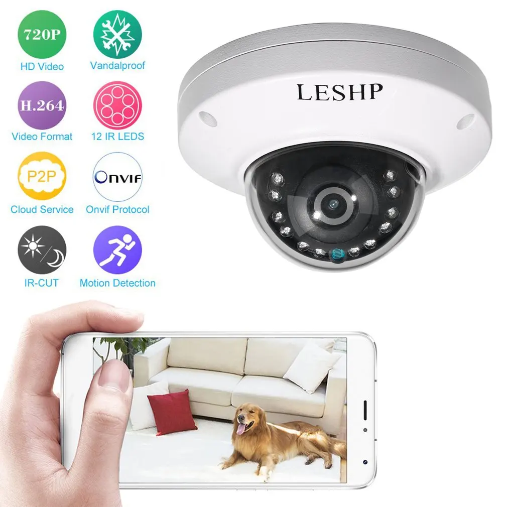 

LESHP IP Camera Day Night Vision Waterproof Professional Security 1.0MP HD security camera