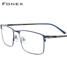 FONEX, квадратные очки из сплава, мужские ультралегкие очки, оправа, новинка, мужские очки по рецепту, близорукость, оптические оправы, Безвинтовые очки 9847