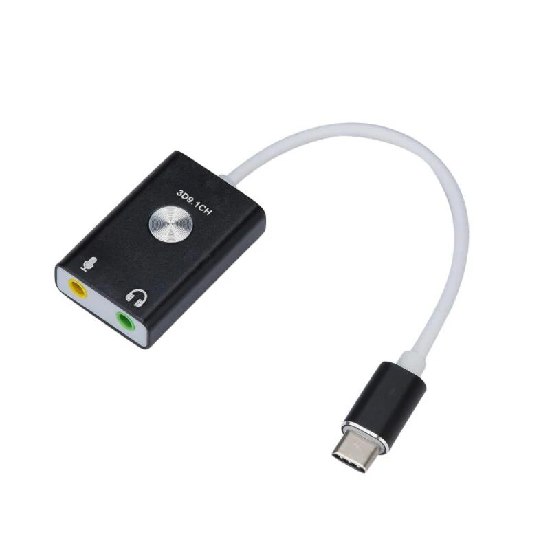 HIFI волшебный голос 9.1CH 3D usb type C до 3,5 мм разъем USB C звуковая карта Внешний аудио адаптер для Macbook микрофон гарнитура ПК