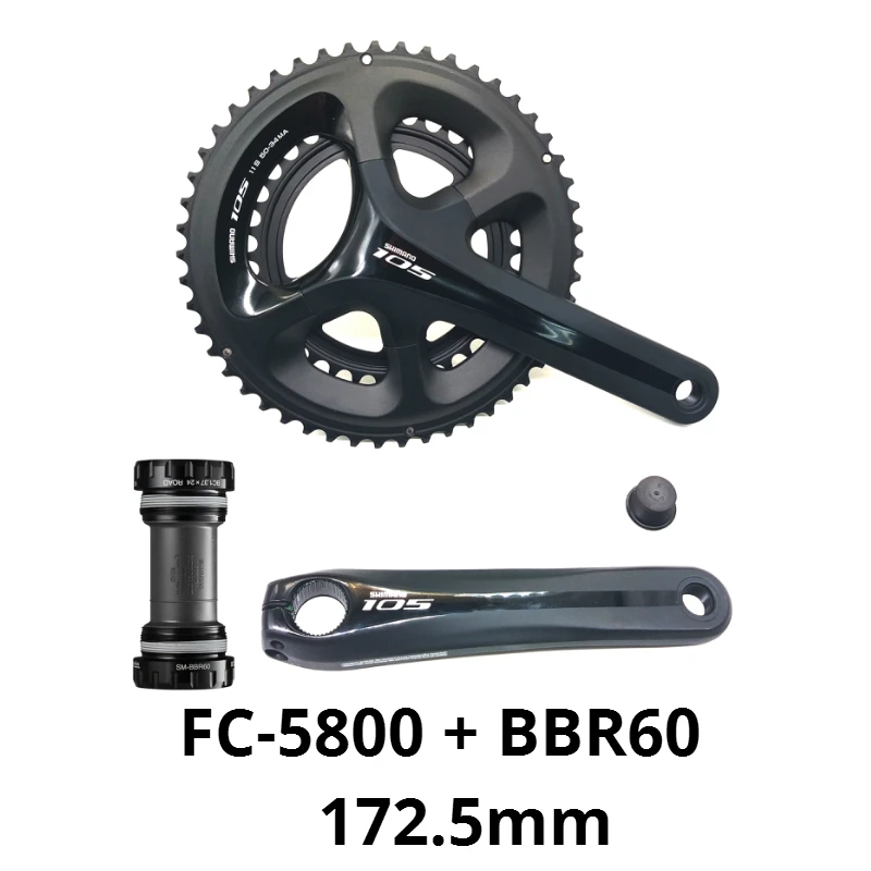 172.5mm With BB 105 FC 5800 2x11 скоростной дорожный велосипед HOLLOWTECH двойной шатун 50-34T 170/172,5 мм Кривошип с BBR60 велосипедные части - Цвет: 172.5mm With BB