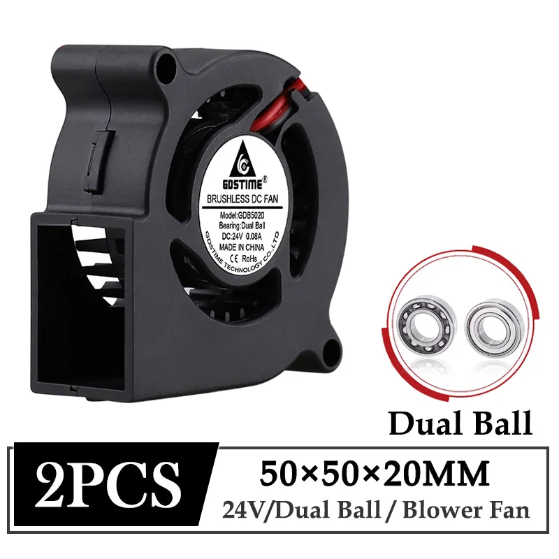 Gdstime 24v dc Ventilador de Refrigeração sem Escova 5020 Turbo 50 mm 50×20 mm Dupla Bola Centrífuga Radial Ventilador Mais Frio Peças