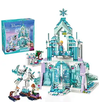 

2 style Magical Ice Castle Set Princess Stacking Building Blocks Bricks Toy Compatible All Brands gift toy for girl christmas