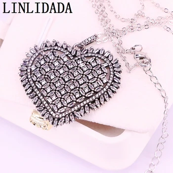 

2Pcs CZ Micro Pave Heart Shining Pendant, Antique Silver Color, Clear Cubic Zirconia Pave Heart Charm Pendant