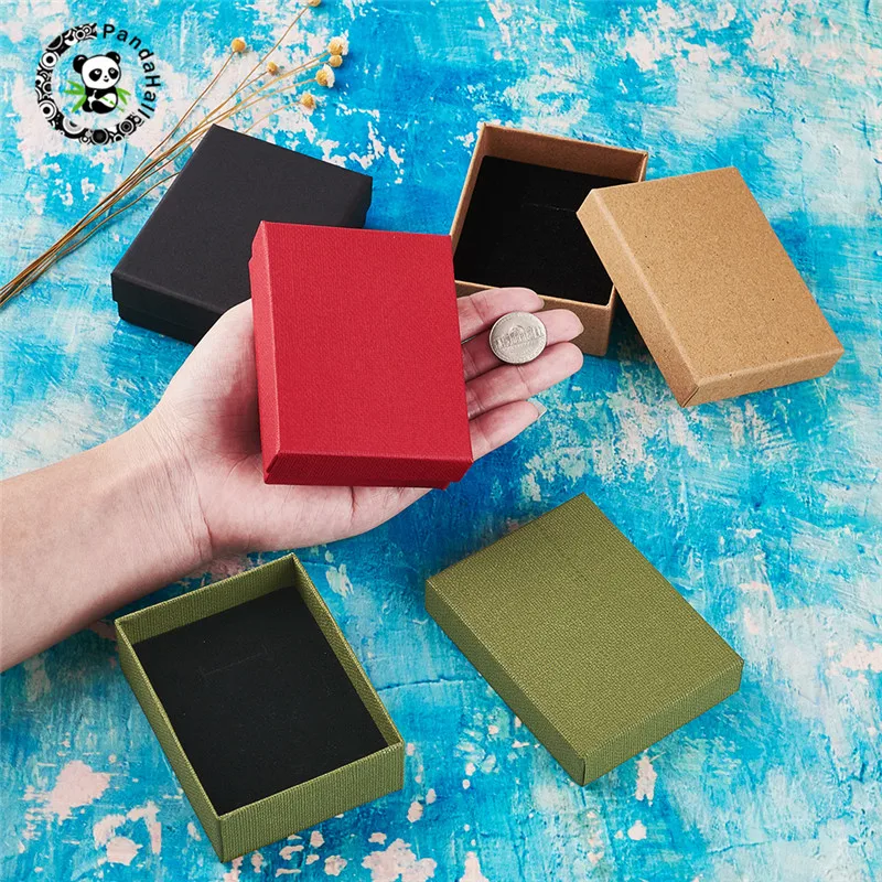 Pandahall 1 Комплект картонных коробок для ювелирных изделий кольцо ожерелье браслет