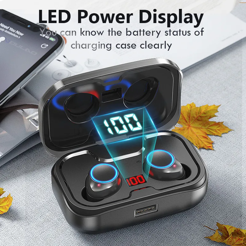 Bluetooth TWS 5 0 9D стерео наушники беспроводные IPX7 водонепроницаемые спортивные