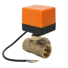 Моторизованный шаровой клапан DC 24V 3 Way 3-Wire электрический контроль Латунь Резьба стабильный Кондиционер Система управления водой